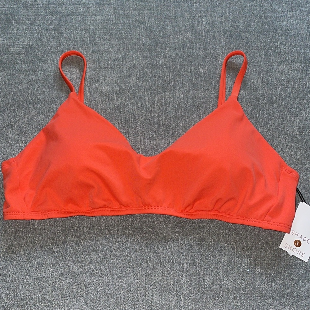 Shade & Shore V-Neck Scoop Coral Bikini Top - Picture 3 of 5